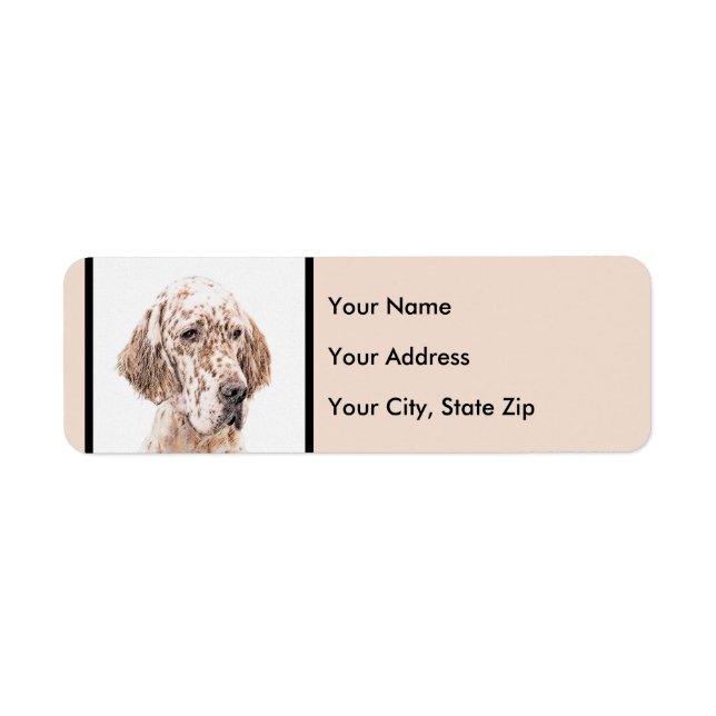 English Setter Orange Belton Painting Dog Art Label (Front)