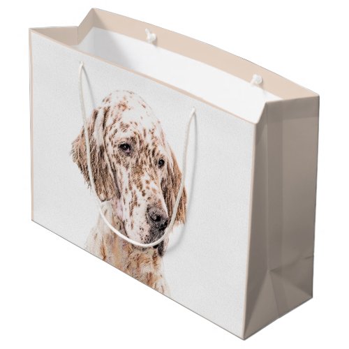 English Setter Orange Belton Painting Dog Art Large Gift Bag