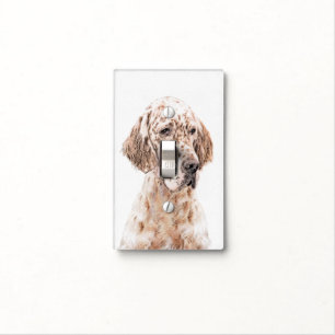 English Setter Orange Belton Painting Dog Art Light Switch Cover