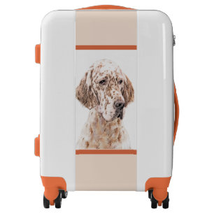 English Setter Orange Belton Painting Dog Art Luggage