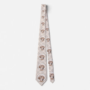 English Setter Orange Belton Painting Dog Art Neck Tie