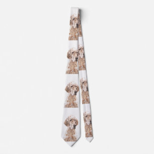 English Setter Orange Belton Painting Dog Art Neck Tie