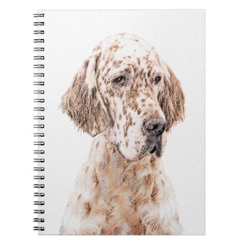 English Setter Orange Belton Painting Dog Art Notebook