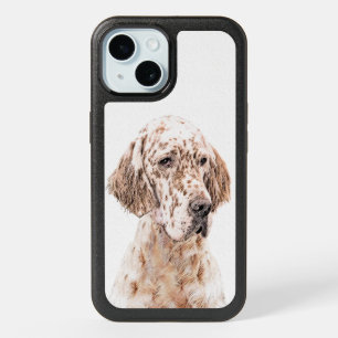 English Setter Orange Belton Painting Dog Art Otte iPhone 15 Case