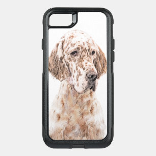 English Setter Orange Belton Painting Dog Art OtterBox Commuter iPhone SE/8/7 Case