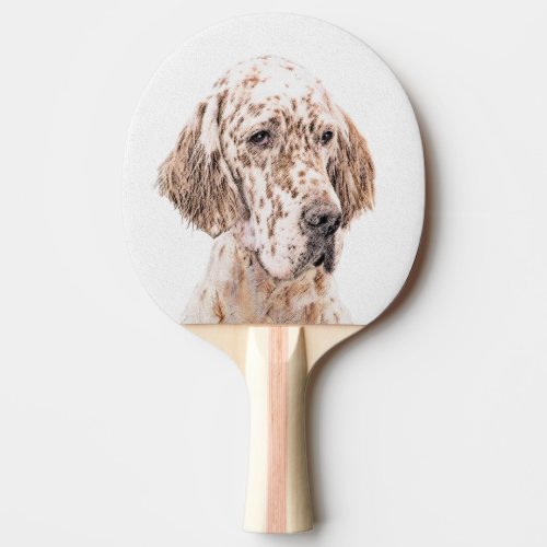 English Setter Orange Belton Painting Dog Art Ping_Pong Paddle