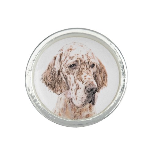 English Setter Orange Belton Painting Dog Art Ring