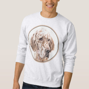 English Setter Orange Belton Painting Dog Art Sweatshirt