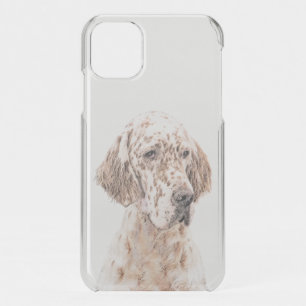 English Setter Orange Belton Painting Dog Art iPhone 11 Case