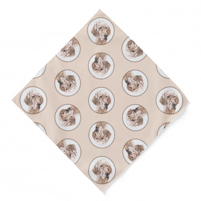English Setter Orange Belton Painting Pet Dog Art Bandana (Front)