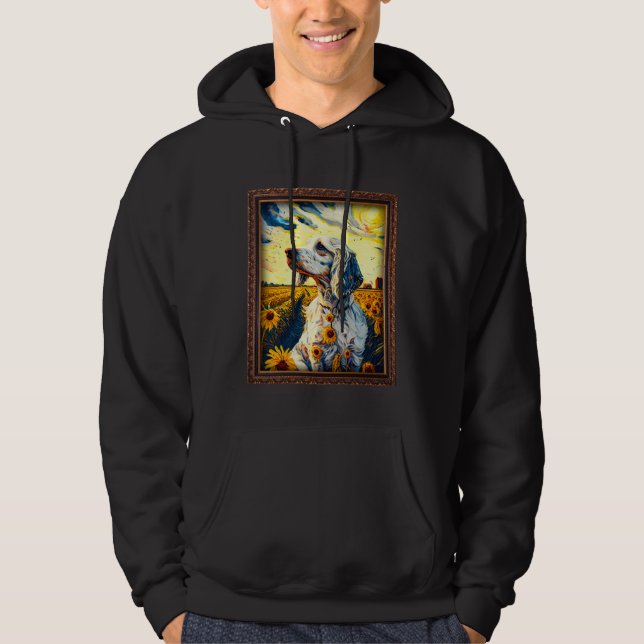 English Setter Painting Sunflower Flower Mom Women Hoodie (Front)