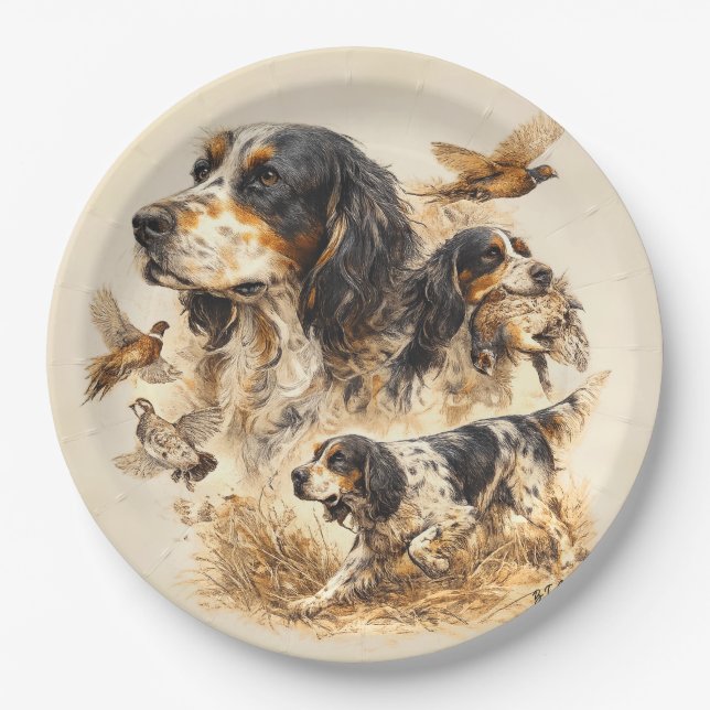 English Setter  Paper Plates (Front)