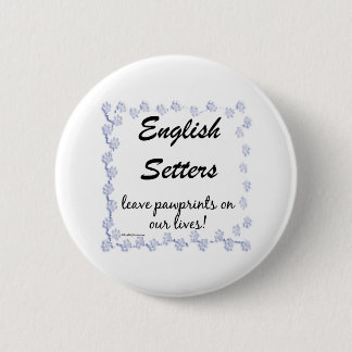English Setter Pawprints - Button
