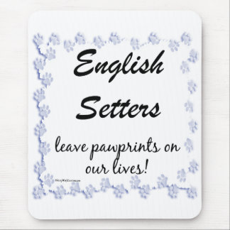 English Setter Pawprints Mouse Pad