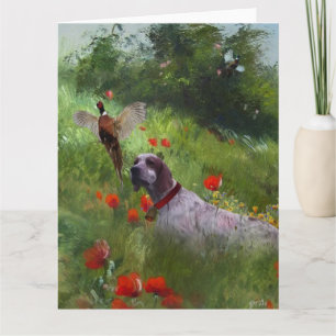 English Setter , Pheasant hunting Card