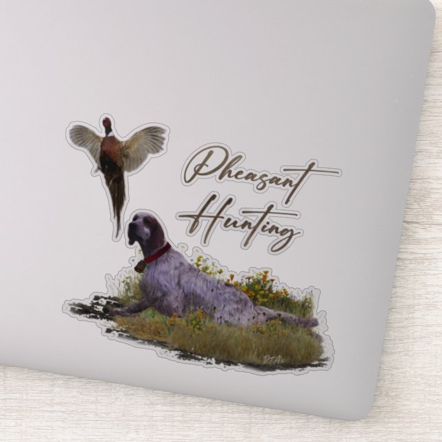 English Setter , Pheasant hunting  Sticker (Detail)