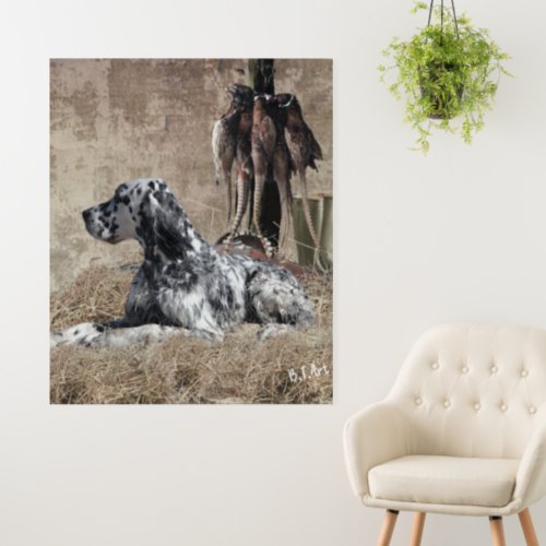 English Setter  Pheasant Hunting  Tapestry Poster