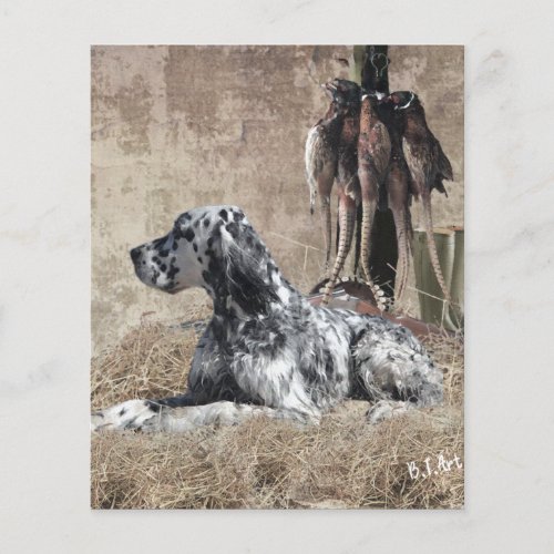 English Setter  Pheasant Hunting  Tapestry Poster Flyer