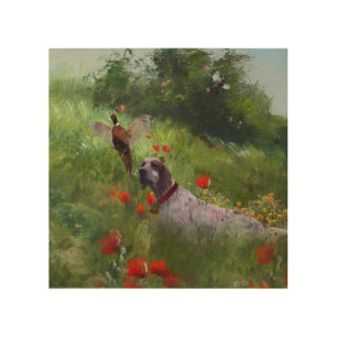 English Setter , Pheasant hunting  Wood Wall Art