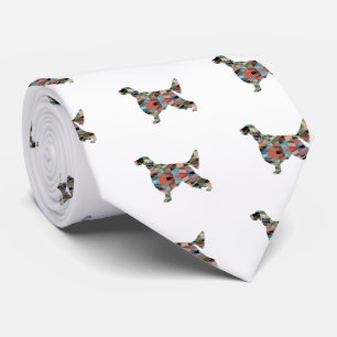 English Setter Plaid Neck Tie