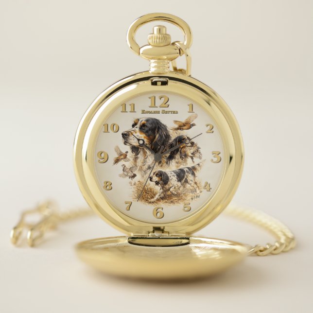 English Setter  Pocket Watch (Inside)