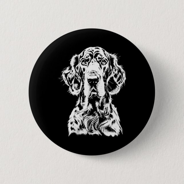 English Setter Portrait  Minimalist Apparel Button (Front)