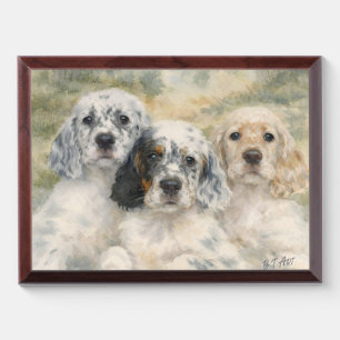 English Setter Puppies Award Plaque