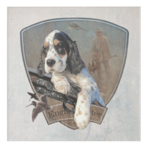 English Setter puppy with a classic shotgun    Acrylic Print