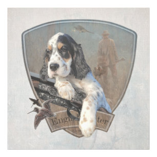 English Setter puppy with a classic shotgun  Photo Print