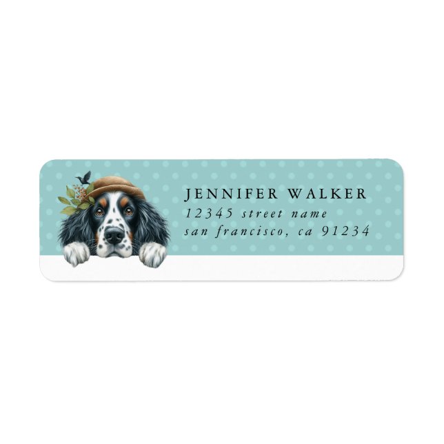 English Setter Return Address Labels (Front)