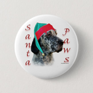 English Setter Santa Paws Button