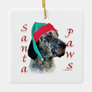 English Setter Santa Paws Ceramic Ornament