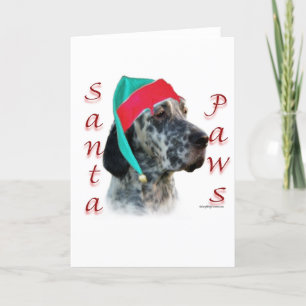 English Setter Santa Paws Holiday Card
