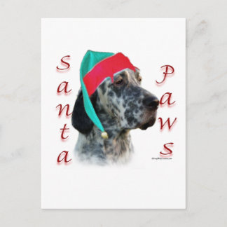 English Setter Santa Paws Holiday Postcard