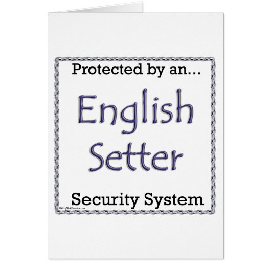 English Setter Security System Cards (Front)