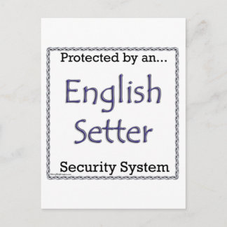 English Setter Security System Postcard