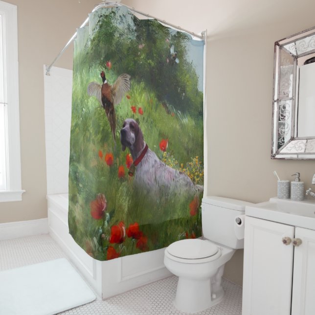 English Setter Shower Curtain (In Situ)