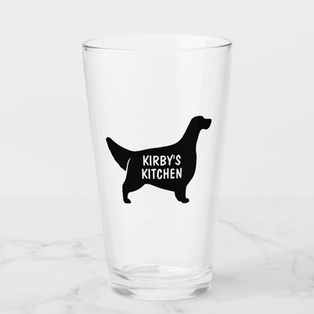 English Setter Silhouette Personalized Dog Breed Glass (Front)
