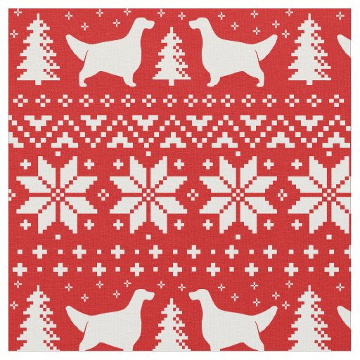 English Setter Silhouettes Dogs Christmas Holiday Fabric