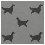 English Setter Silhouettes Pattern Grey and Black Fabric