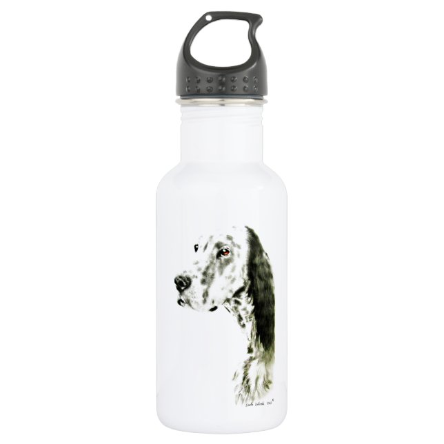 English Setter Stainless Steel Water Bottle (Front)