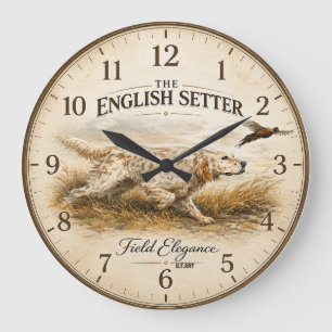 ENGLISH SETTER , The Art of the Hunt Large Clock