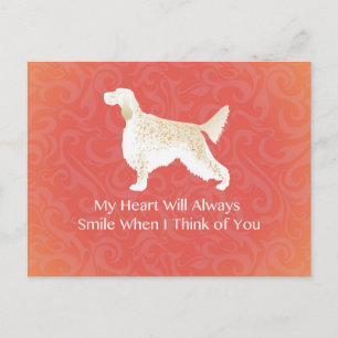 English Setter Thinking of You Pet Memorial Postcard