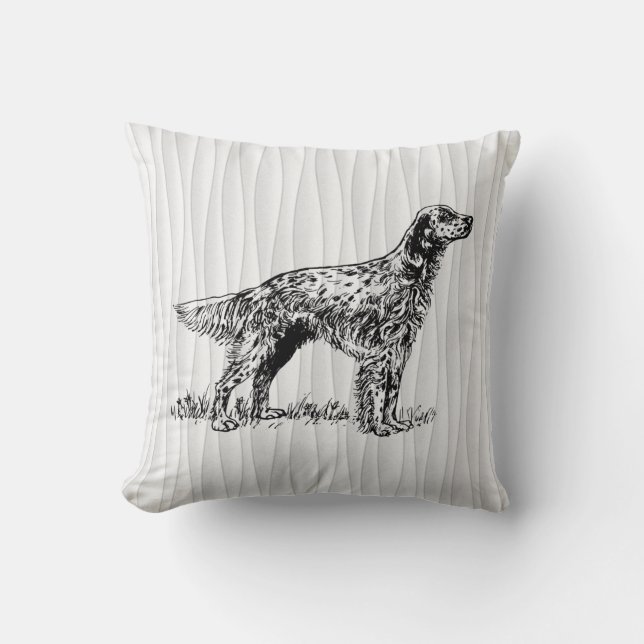 english setter throw pillow (Front)