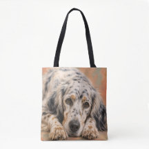 English Setter Tote Bag | Blue Belton Dog Portrait