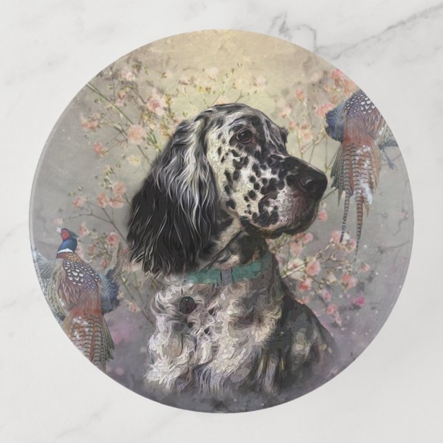 English Setter  Trinket Tray (Front)