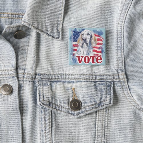 English Setter US Elections Vote for Change Button