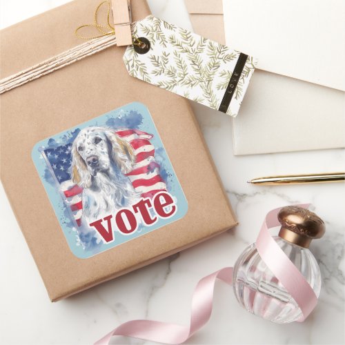 English Setter US Elections Vote for Change Square Sticker