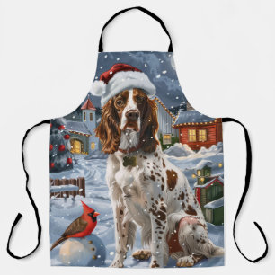 English Setter Winter Wonderland Christmas Joy Apron