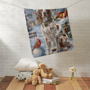 English Setter Winter Wonderland Christmas Joy Baby Blanket